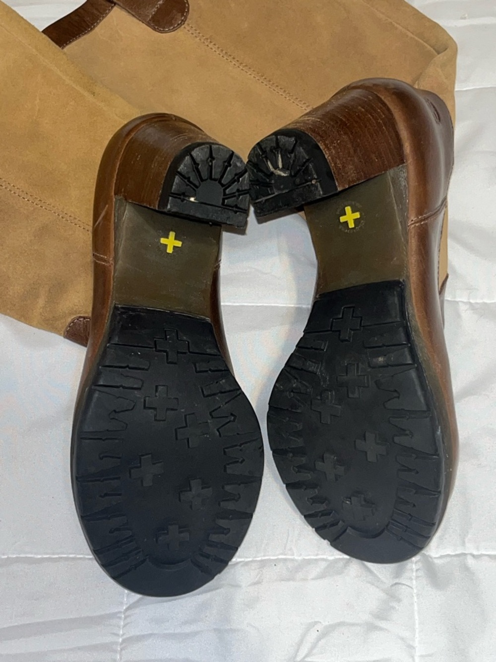 Doc Martens Josie Tan and Biscuit Knee-High Boots Block Herl Womens Size 7 RARE! - Picture 7 of 8